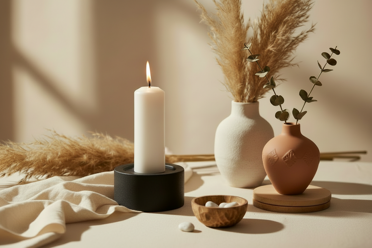 eco resin home decor pillar candle holder